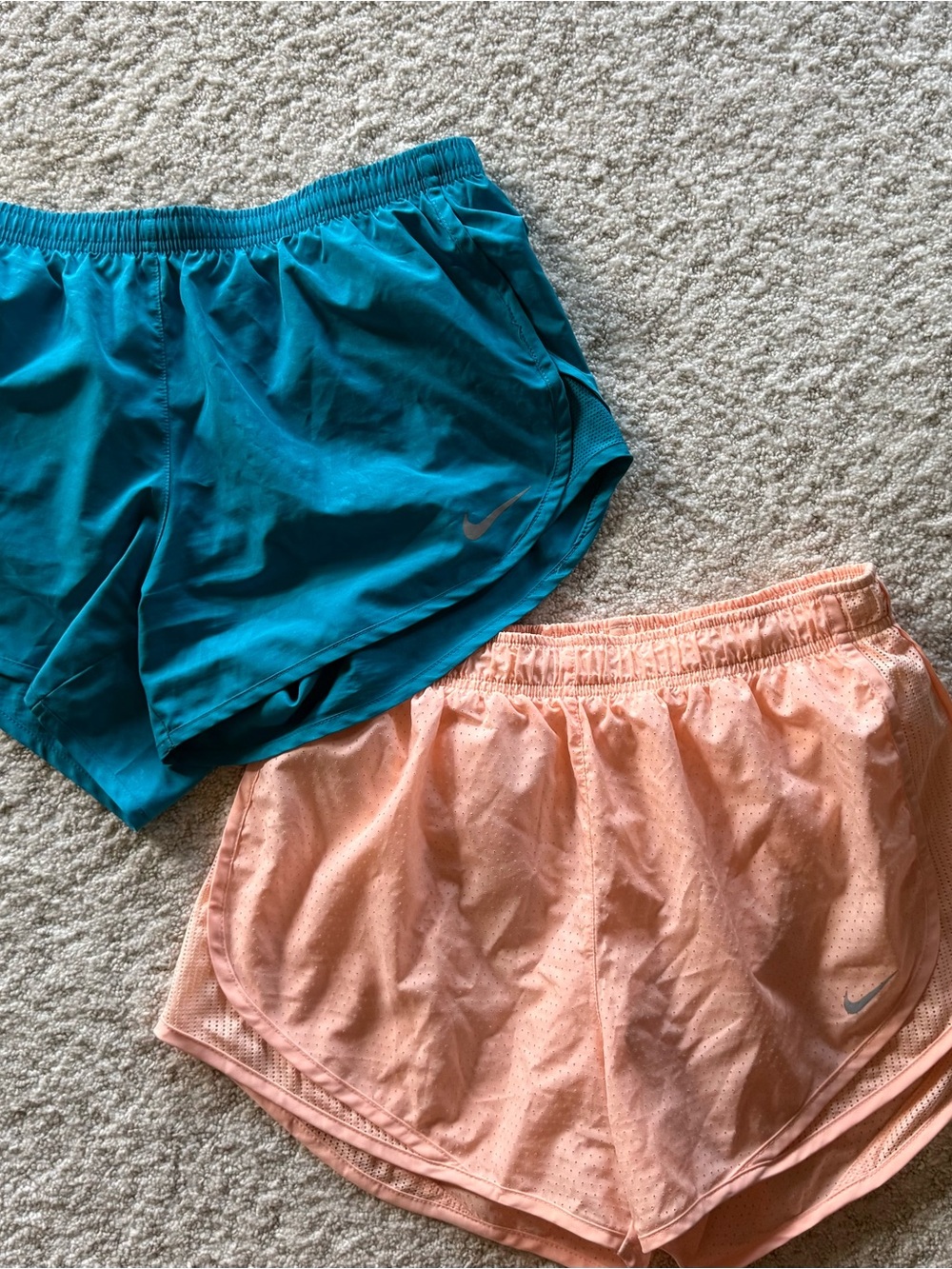 Nike Women’s Blue and Melon Women’s Athletic Shorts Duo